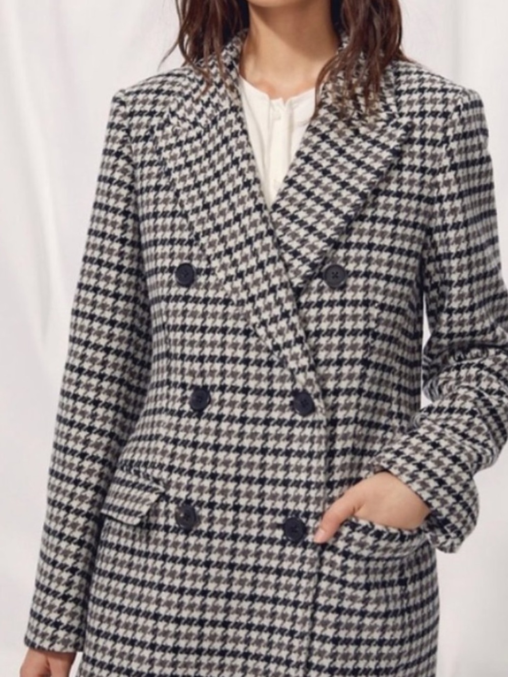 ARITZIA WILFRED KERR WOOL COAT Houndstooth - Picture 2 of 6